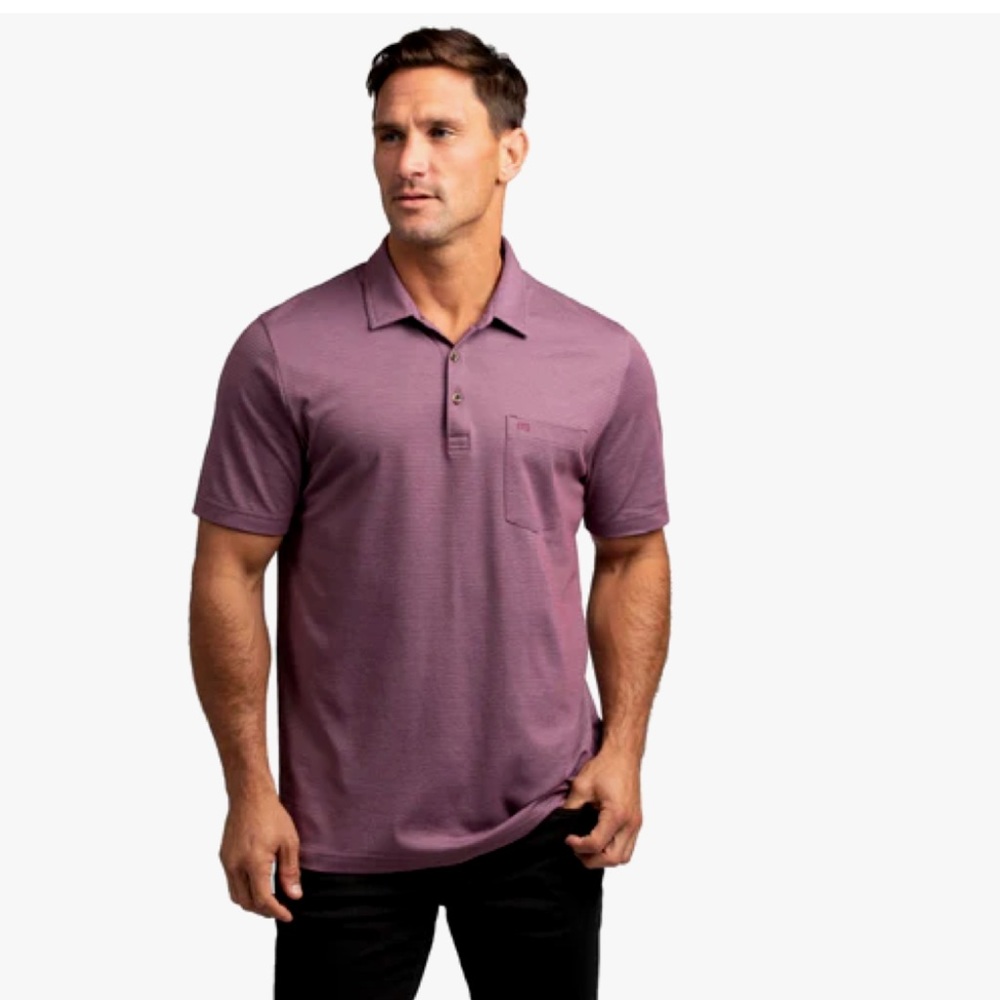 Travis Mathew El Nido Red Stripe Short Sleeve Golf Polo Size M 1MT034